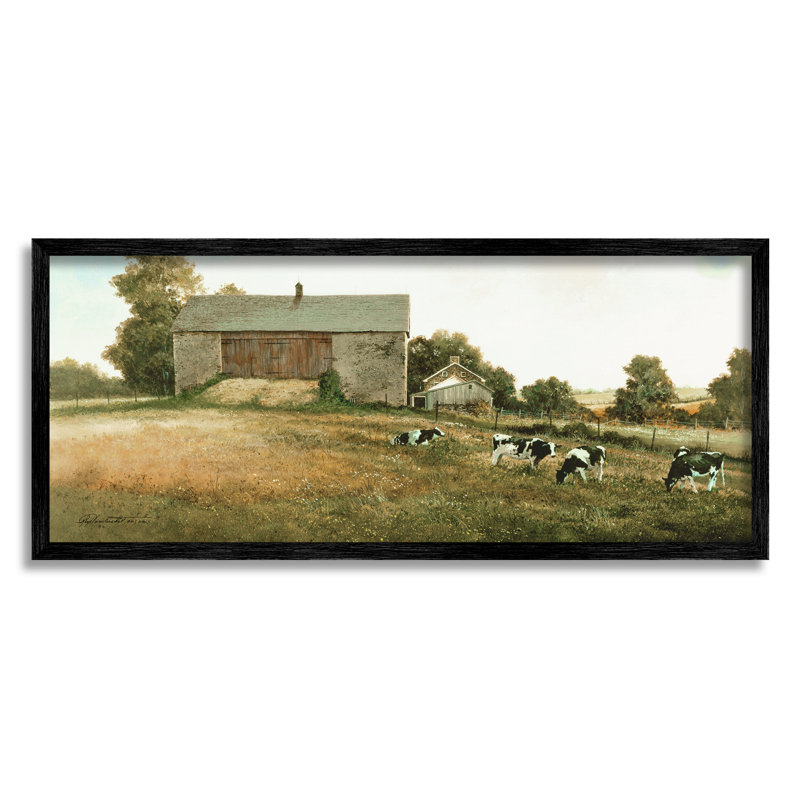 Impression de vaches traditionnelles par Ray Hendershot, H 7 po x l 17 po x P 0,5 po