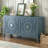 Antique Blue Retro Sideboard - Furniture For Living Area Round Handle Design Home Use Rounded Lines On Doors-981962896