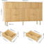 Commode 7 tiroirs en bois avec façade cannelée, commode moderne avec poignées pour le rangement de la chambre à coucher, du placard, du salon ou du couloir
