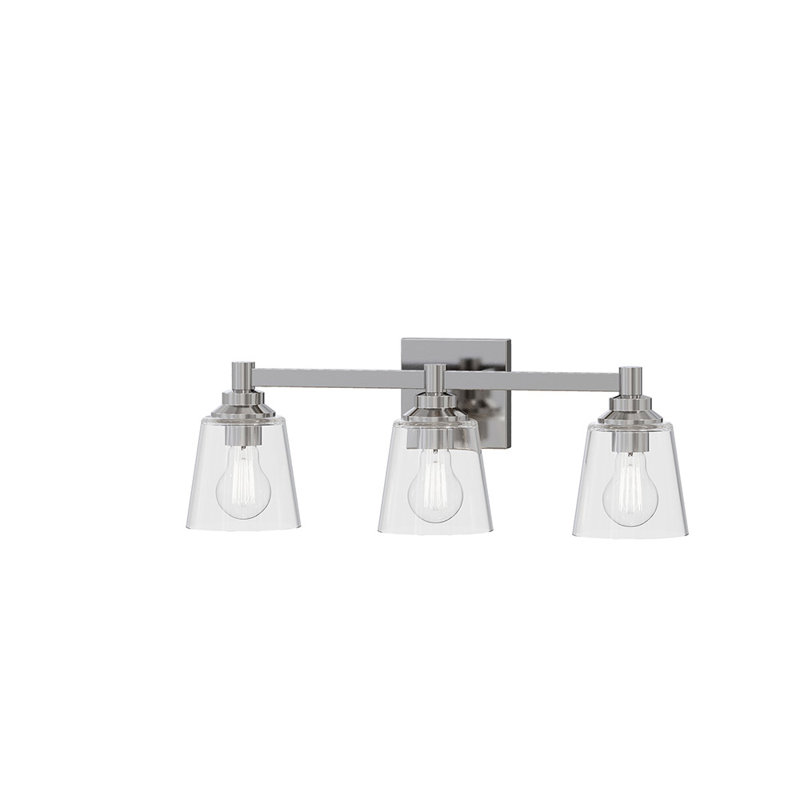 Éclairage pour meuble-lavabo 3 lumières 6,25 po Montford, Nickel brossé