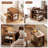 27.5"-36.2"Drop Leaf Expandable Rolling Coffee Table with Double Storage Shelves,  Foldable Side Dining Cart for Small Space Living Room-1628801945