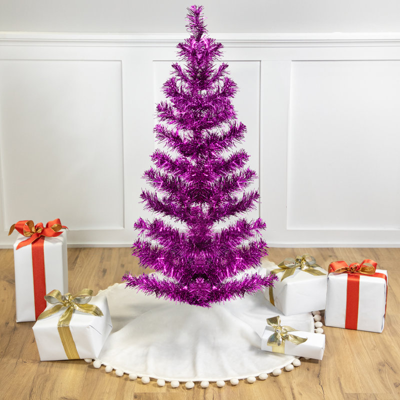 Arbre de Noël artificiel Tinsel - 3 pi - mauve, Non pré-éclairé