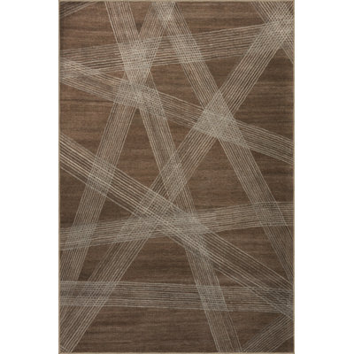 Brown-Beige Themed Striped Abstract Patterned Creative Modern Decorative Rug