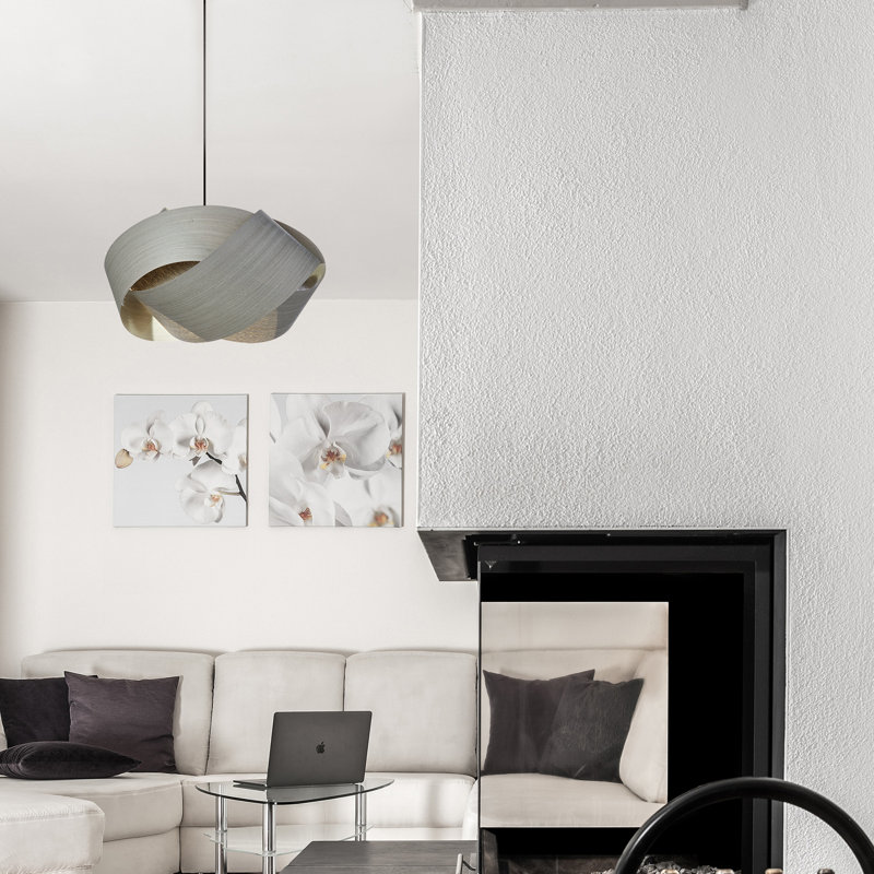 Serene Grande LED Chandelier, Gray Tay, 15" H x 22" W x 24" D