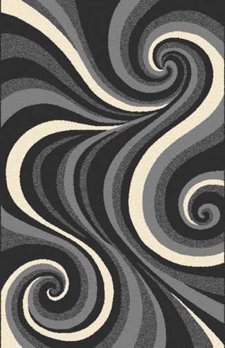 Tapis gris foncé tissé à la machine Mcginn, Rectangle 7 pi 11 po x 9 pi 10 po