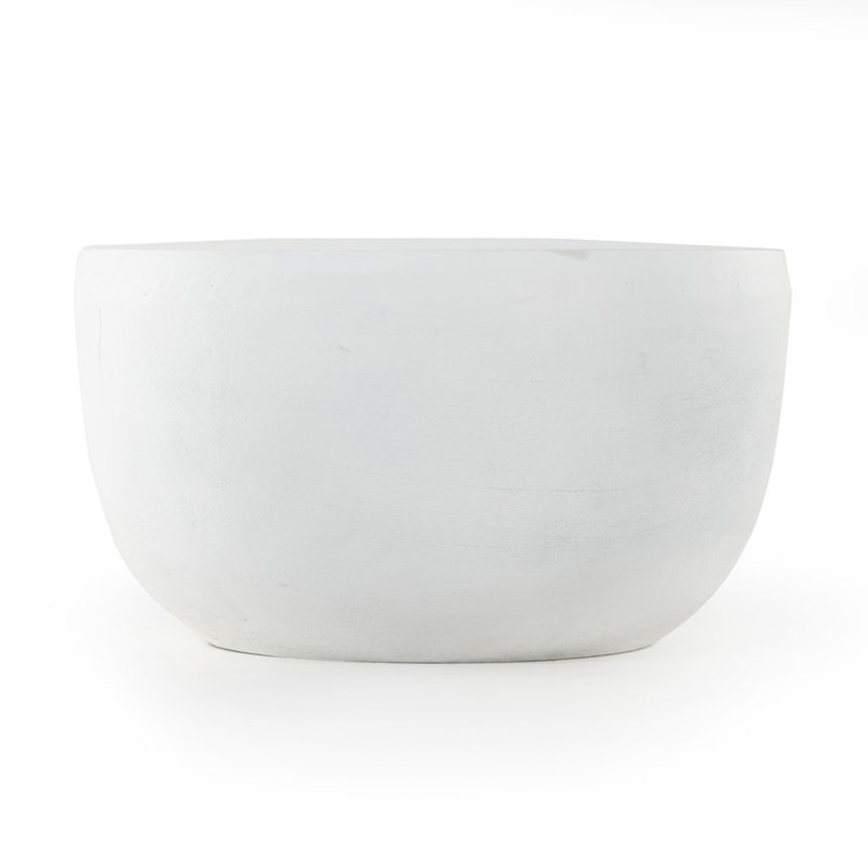 Basil Outdoor Round Side Table, Matte White