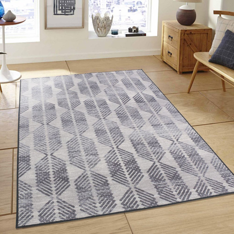 Tapis gris area Fabiola, Rectangle 5 pi x 7 pi