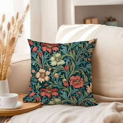 Botanical William Morris Flower Botanical Pattern III Plant Leaves Pillow Cover