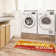 Non-Slip Rubberback Red/Yellow Laundry Room Runner Rug