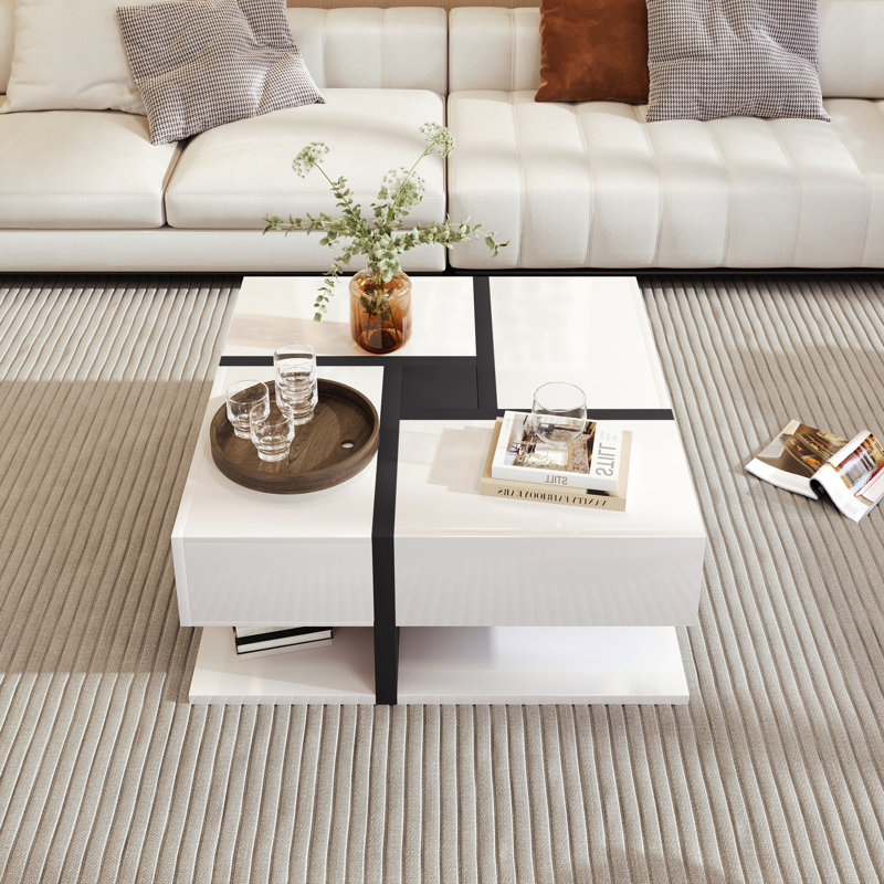 Pedestal Coffee Table with Storage