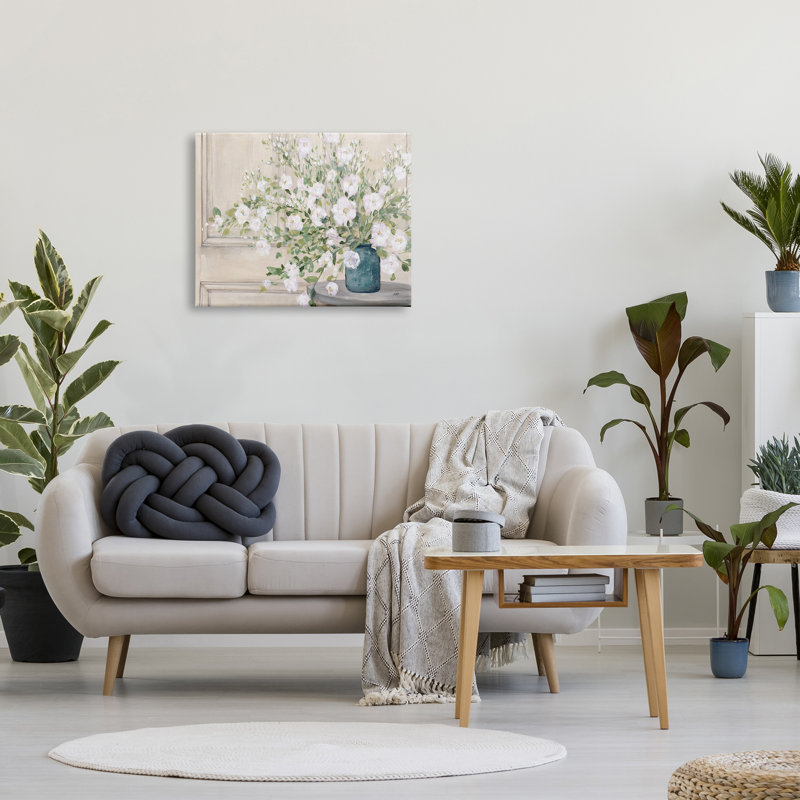 «Geranium Table table Country Life Life», art floral sur toile tendue surdimensionné par Julia Purinton