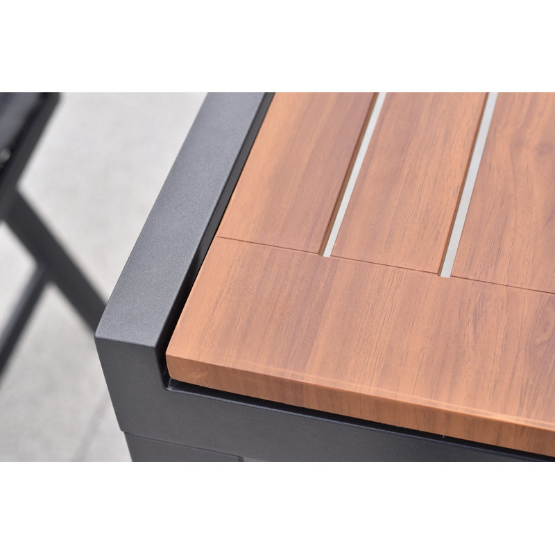 Byrden Rectangular Metal Extendable Outdoor Dining Table , 150cm cm W 90cm cm D, Brown/White/Pink