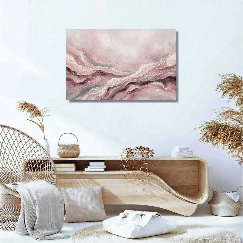 Ensemble de 1 tableau sur toile « Vagues de marbre », H 32 po x l 48 po, Wrapped Canvas