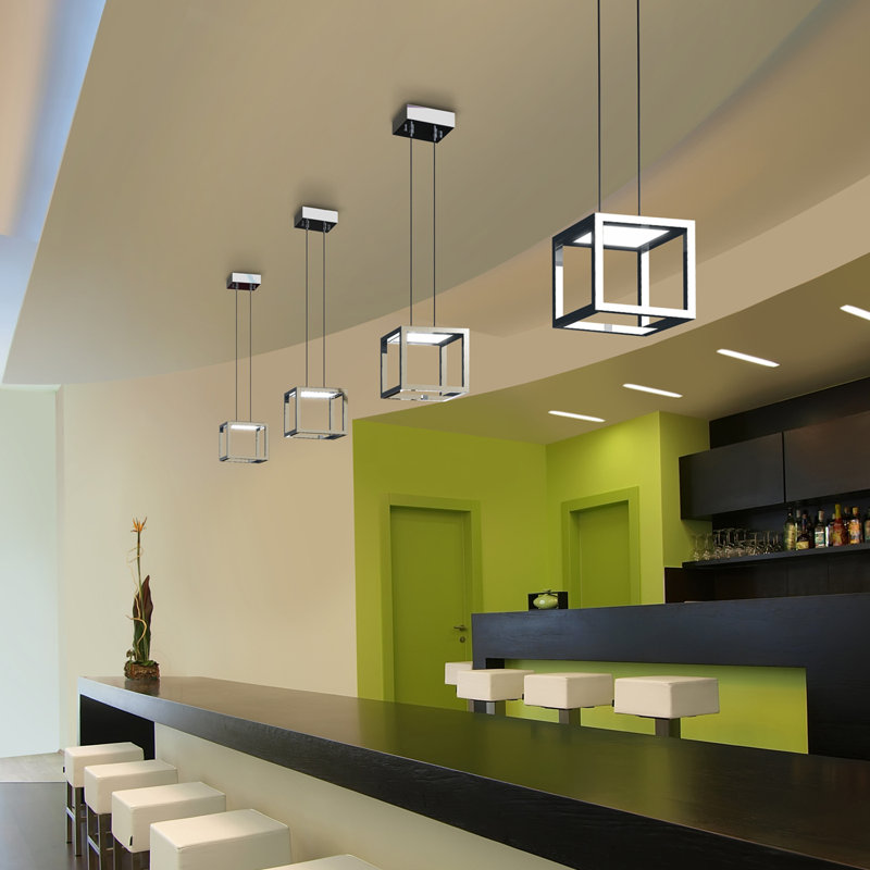 Boxer 1 - Light Single Square Pendant