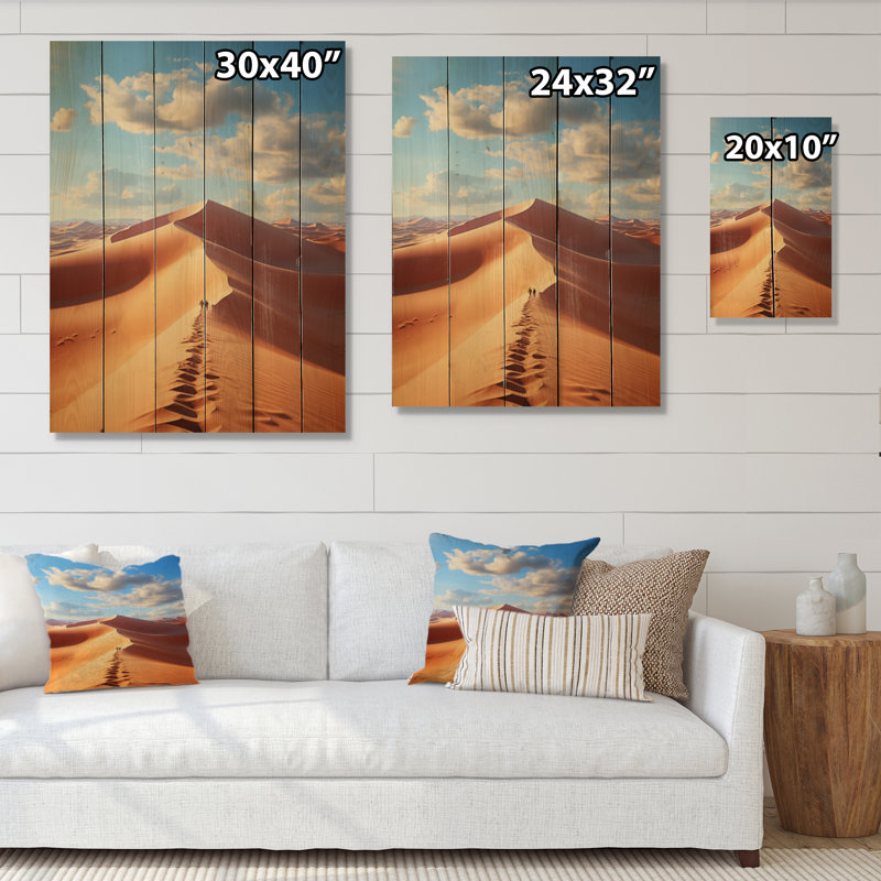 Égypte, paysage de rêves du Sahara II sur bois, H 40 po x l 30 po x P 0,78 po