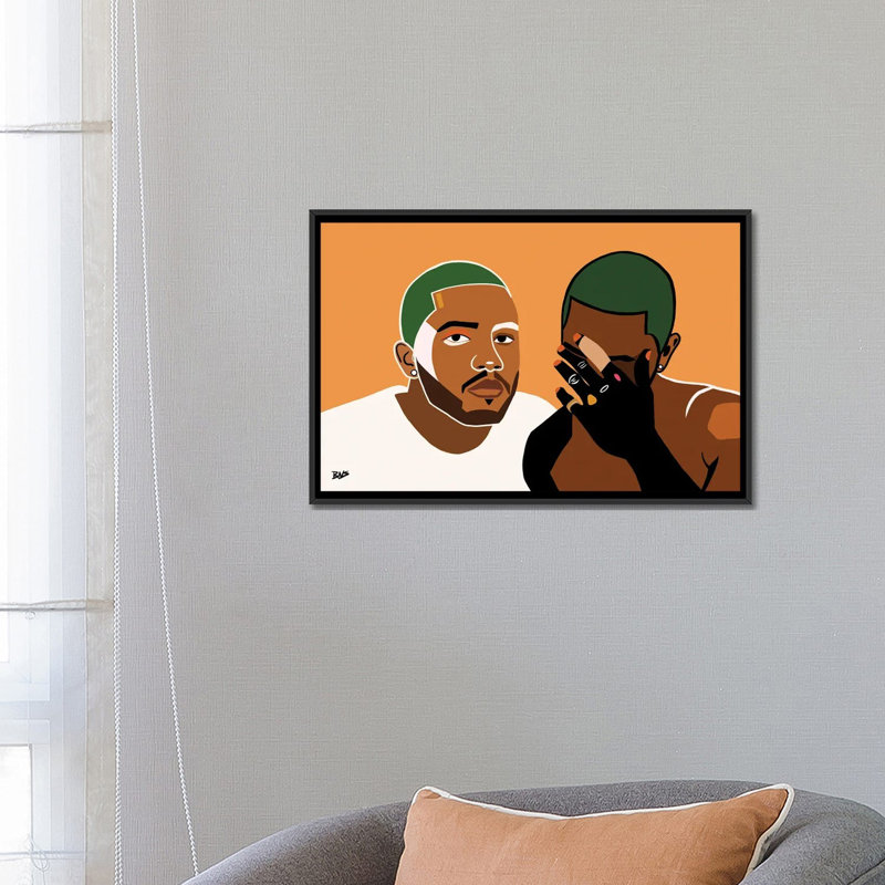 « Frank » par Bria Nicole-impression d’art graphique, Pas de tapis, H 18 po x l 26 po x P 1,5 po, Toile avec cadre noir