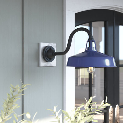 Luminaire de grange d'extérieur noir H 11,25 po Ciana