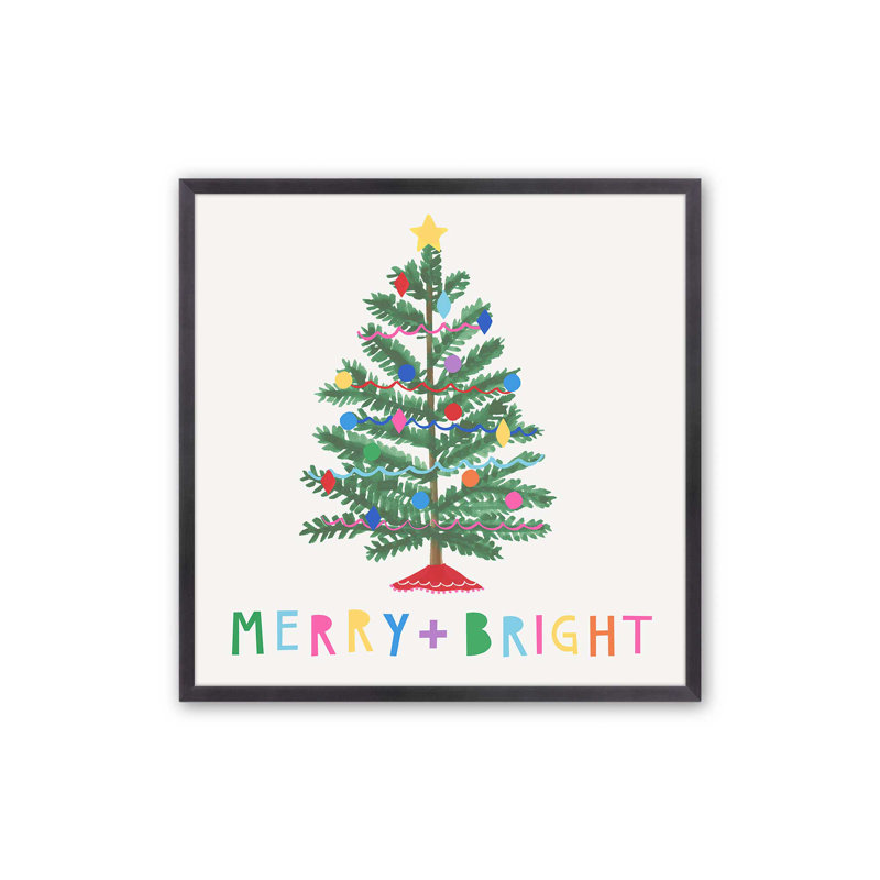 Merry Bright, H 13,75 po x l 13,75 po, Cadre simple en zinc patiné, bois massif