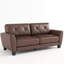 82 po en brun miel. Cuir véritable assorti à un attrait moderne. Structure en bois et mousse. Conception de mobilier de salon à 2 places.-1672986389