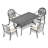 Cast Aluminum Patio Table - Rectangular, Black, Design, 160Lb Capacity, 6 Dining Aluminum, Black Frame, Details