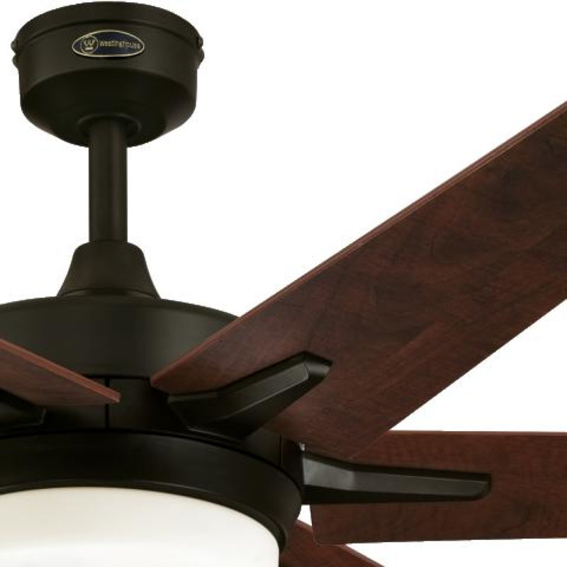 Keathley 60'' Ceiling Fan with Light Kit, Oil Rubbed Bronze with Applewood/Cherry Blades
