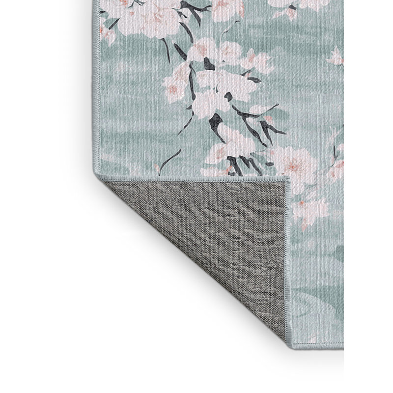 Machine Washable Blue Area Rug, Rectangle 2' x 3'