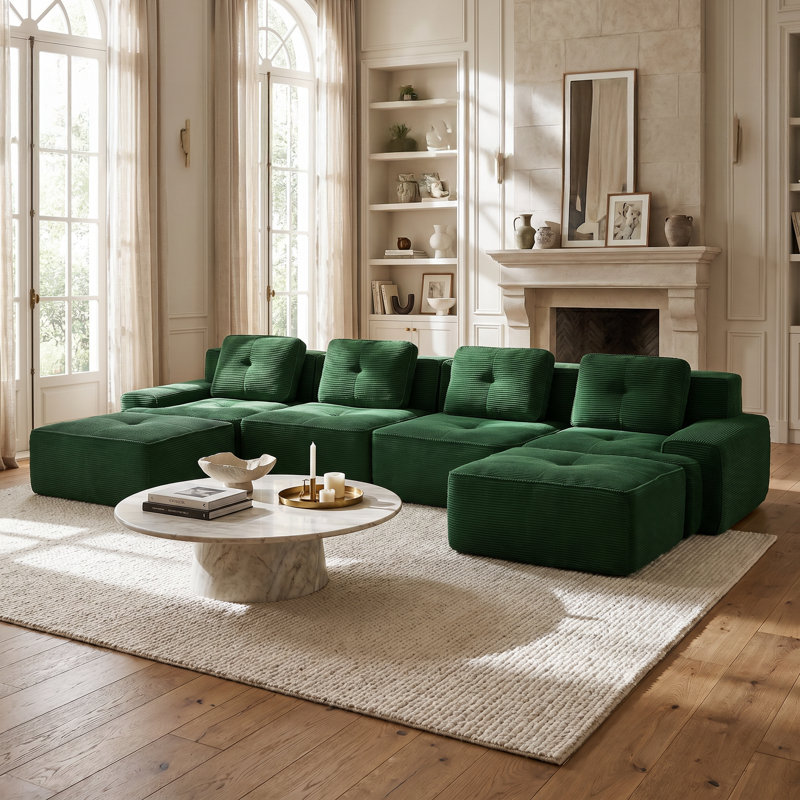 Canapé modulaire en U de Boneless, Vert