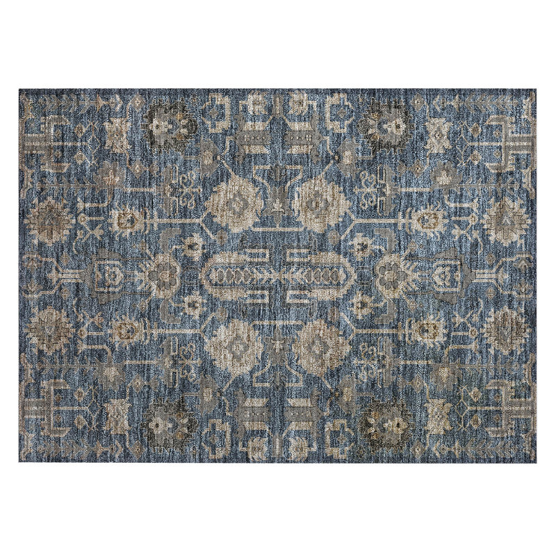 Myda Washable Oriental Indoor / Outdoor Rug, Rectangle 1'8" x 2'6"