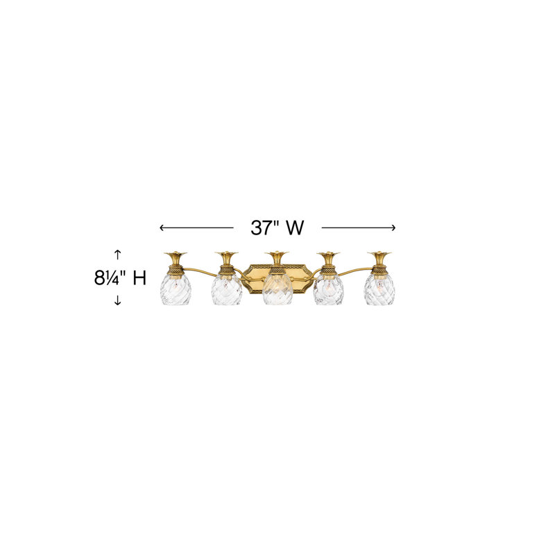 BATH PLANTATION Bath Five Light, Burnished Brass