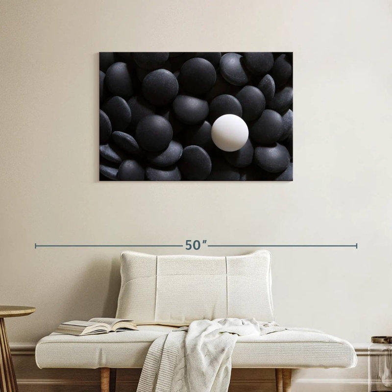 Senne Lone White Go Stone, 24" H x 36" W