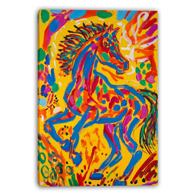 Art sauvage sur toile tendue avec cheval sauvage