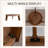 37" Rustic Round Coffee Table, Solid Wood & MDF for Living Room