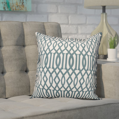 Roswell Slate Imperial Trellis Throw Pillow