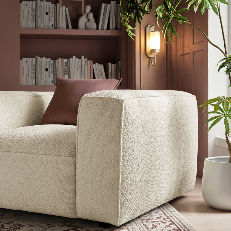 Chaise d'appoint Taren Lattice Boucle, Crème