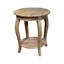 Table de bout ronde en bois de cèdre de 20 pouces avec tablette de rangement Austerity (finition bois flottant)