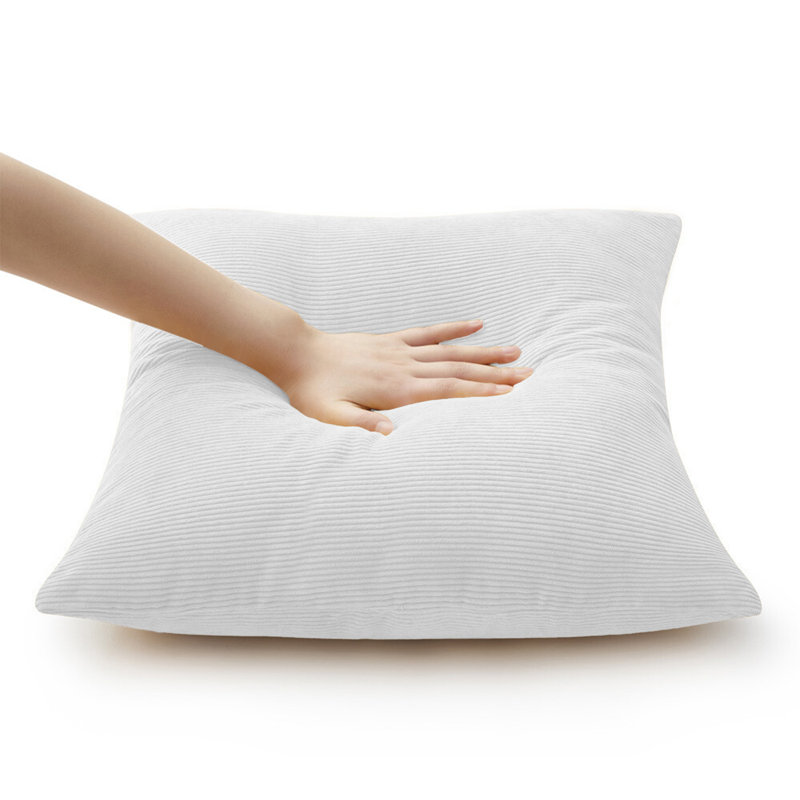 Striped Square Throw Pillow Insert, White