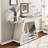55.9" Modern Luxe Full-Body Mirror Entryway Table With Trapezoid Base – 360° Reflective Console Table, Sturdy Wooden Frame