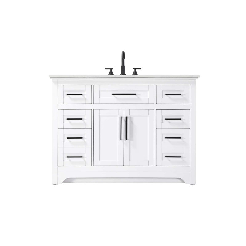 Meuble-lavabo simple 48 po blanc, Blanc, 48"