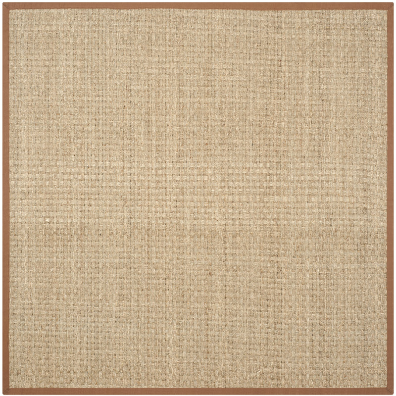 Delapena Solid Colour Hand Woven Area Rug, Square 122 cm