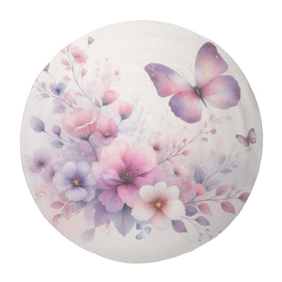 Tapis tressé Butterfly Flowers