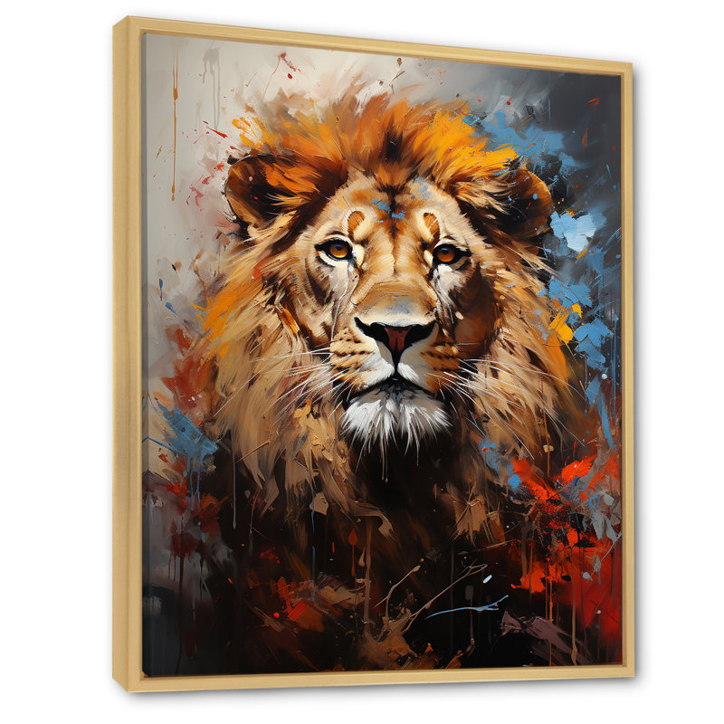 Lion Urban Wild Urban I - impression, H 32 po x l 24 po x P 1 po, Cadre naturel flottant