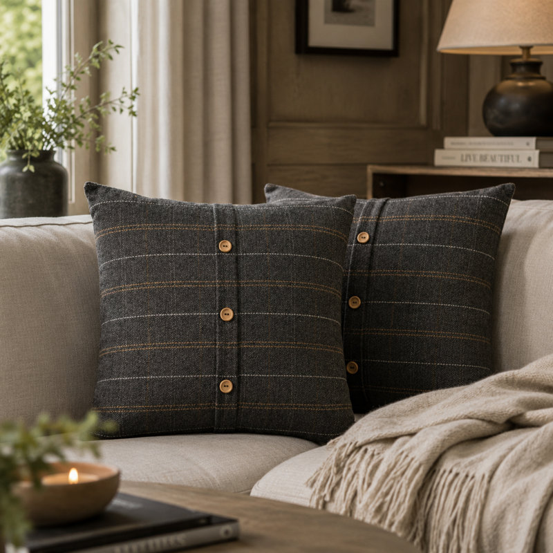 Ahna Striped Square Cushion