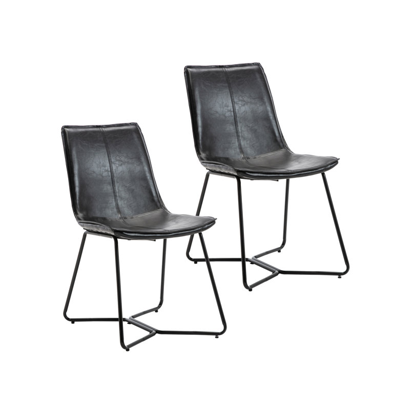 Chaise rembourrée en polyuréthane, Noir