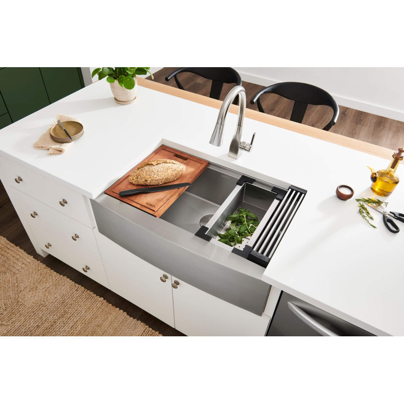Verona Workstation Farmhouse Kitchen Sink