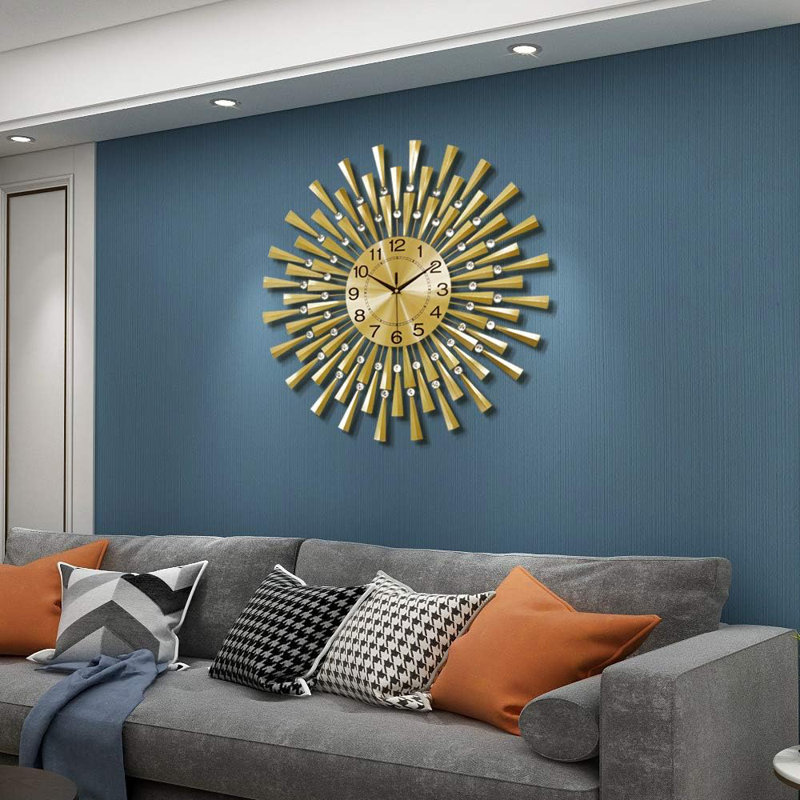 Metal Wall Clock, Medium, Gold