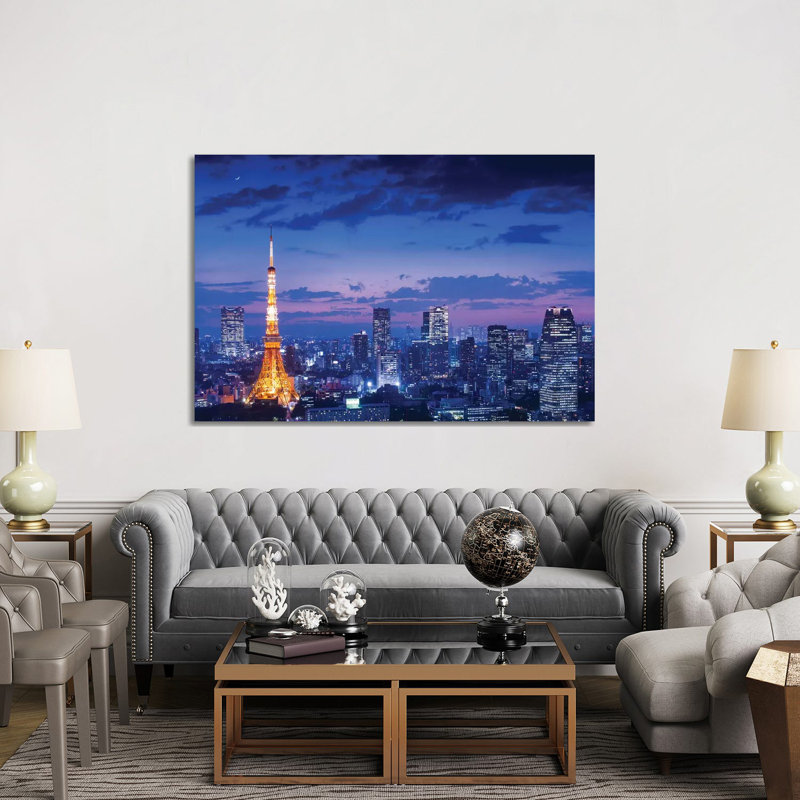 «Tokyo Night View» par Takao Kataoka - reproduction de photo sur toile tendue, H 40 po x l 60 po x 1,5 po