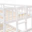 Lit superposé simple au-dessus de double avec lit gigogne simple et lit superposé en bois massif séparable avec finition blanche Kid