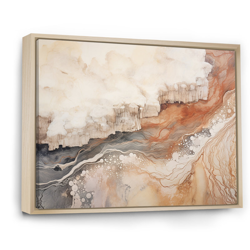 Minimalisme Geyser Landscape Tranquility I - Décoration murale Geyser, Cadre naturel flottant, H 24 po x l 32 po x P 1 po