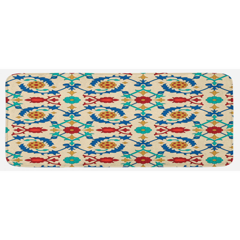 Eclectic Floral Polyester Kitchen Mat