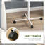 Bird Table with Four Wheels Perches Stainless Steel Bowls Round Tray